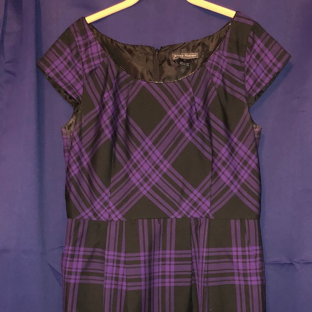 Jessica Howard purple plaid pencil dress